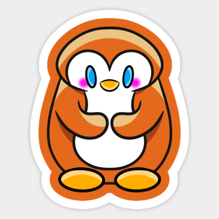 Shy-guin Orange Sticker